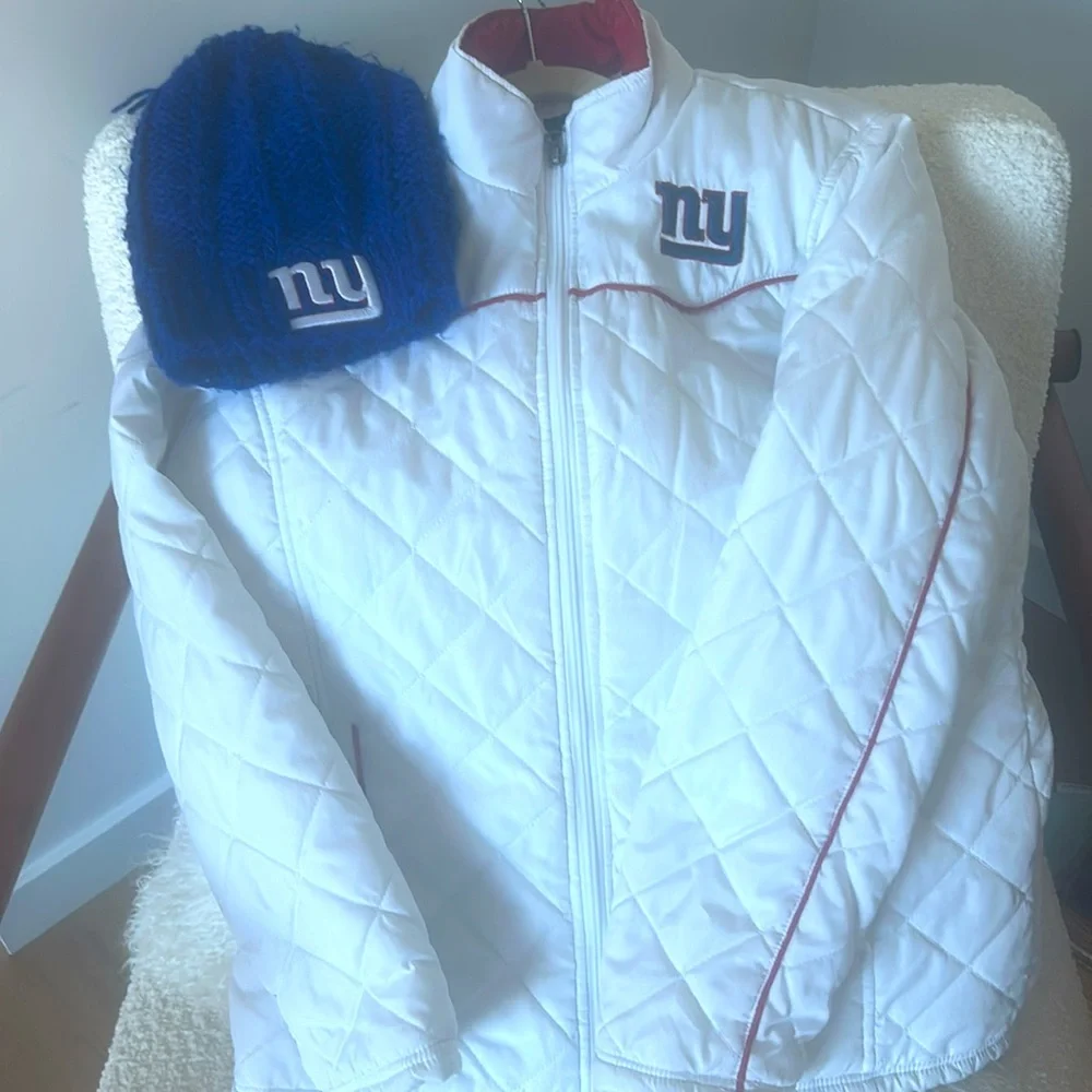 New York Giants ladies jacket NFL WITH HAT - Picture 5 of 7